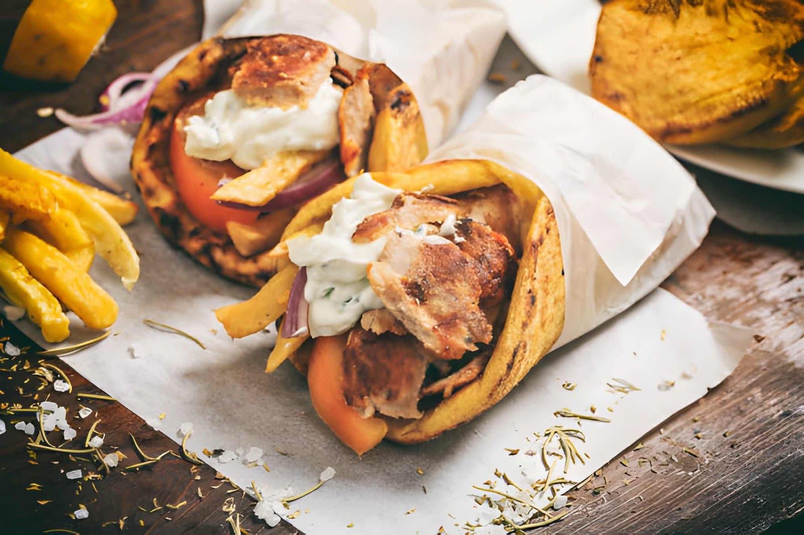 Shawarma recién preparado en Master's Shawarma & Grill